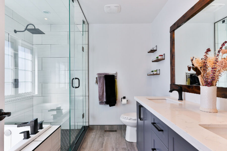 Remodeled Dark Bathroom